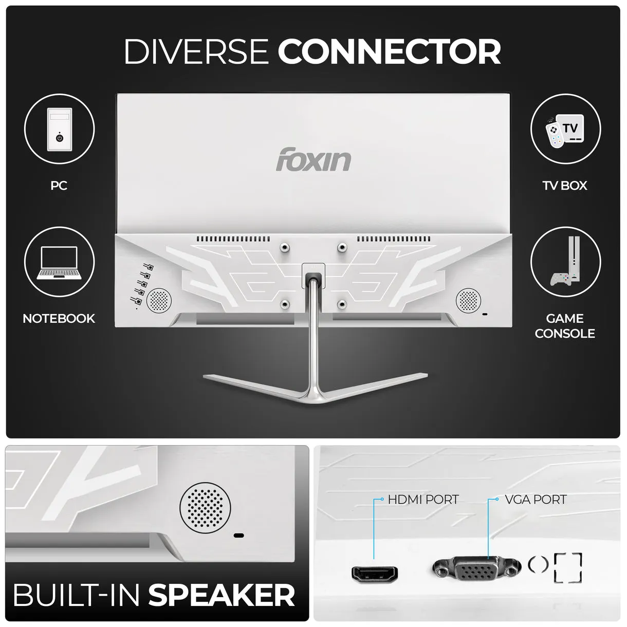 Foxin LED Monitor 27" FHD IPS 100Hz with HDMI | VGA | Speaker (Elite) view 5